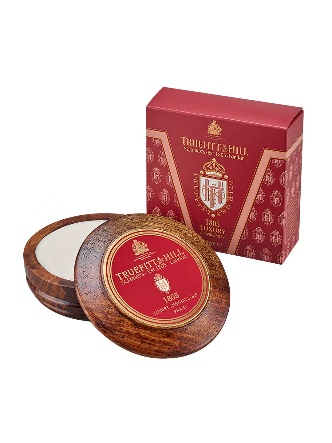 Truefitt & Hill 1805 Luxury Shaving Soap Wooden Bowl for Men99gm - Truefitt & Hill India