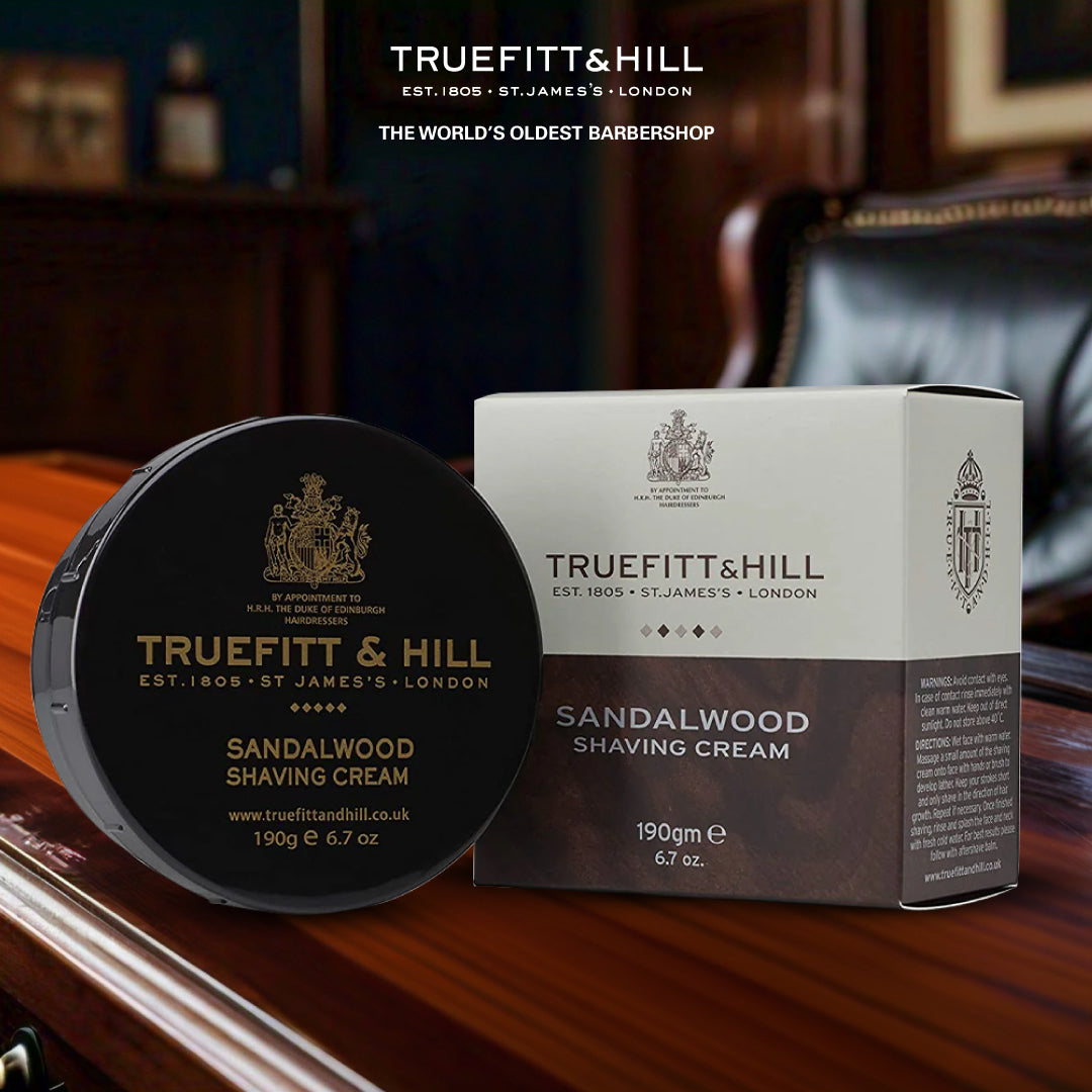 Truefitt & Hill Sandalwood Shaving Cream Bowl for Men 190gm - Truefitt & Hill India