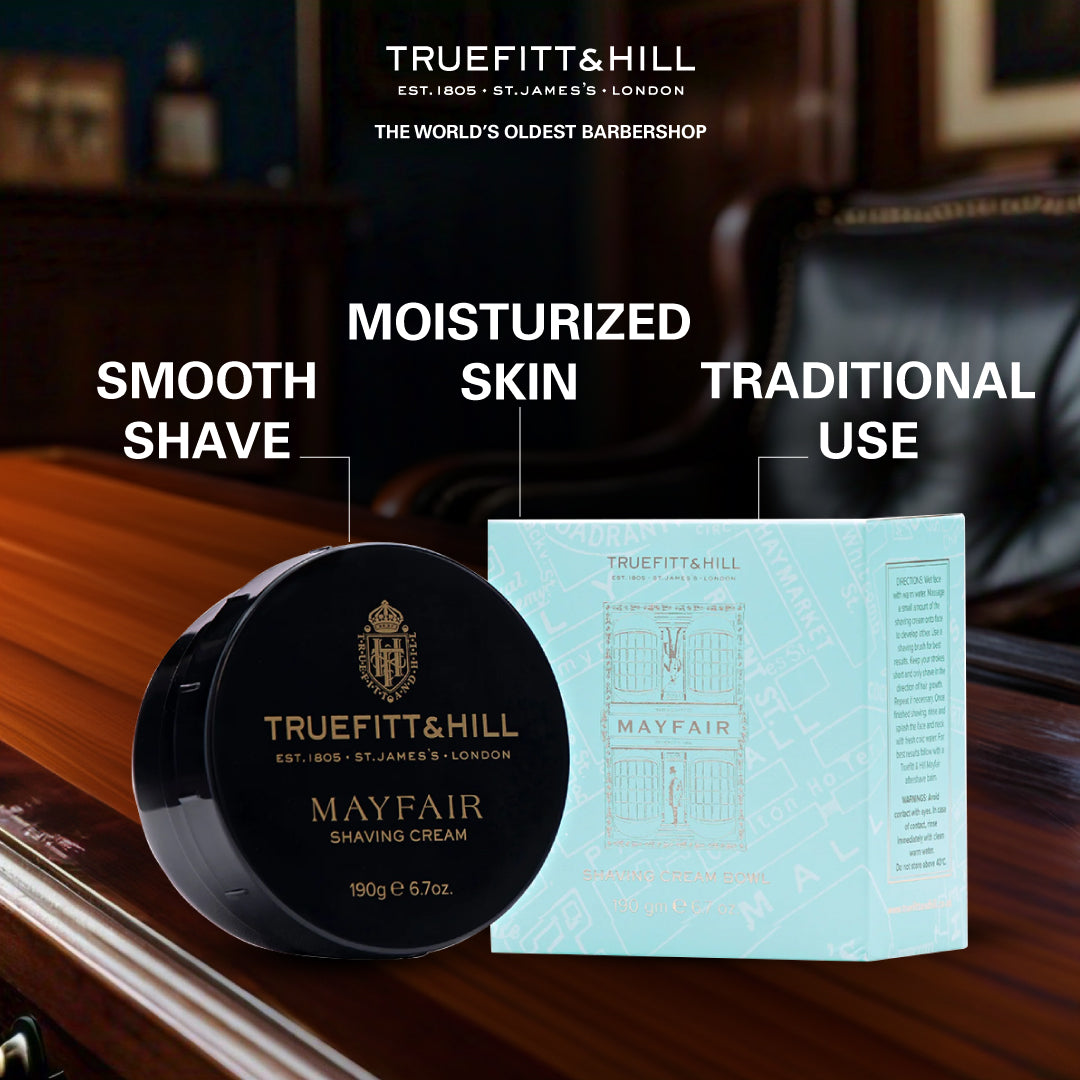 Truefitt & Hill Mayfair Shaving Cream Bowl for Men 190gm - Truefitt & Hill India