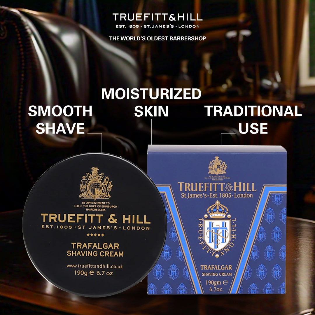 Truefitt & Hill Trafalgar Shaving Cream Bowl for Men 190gm - Truefitt & Hill India