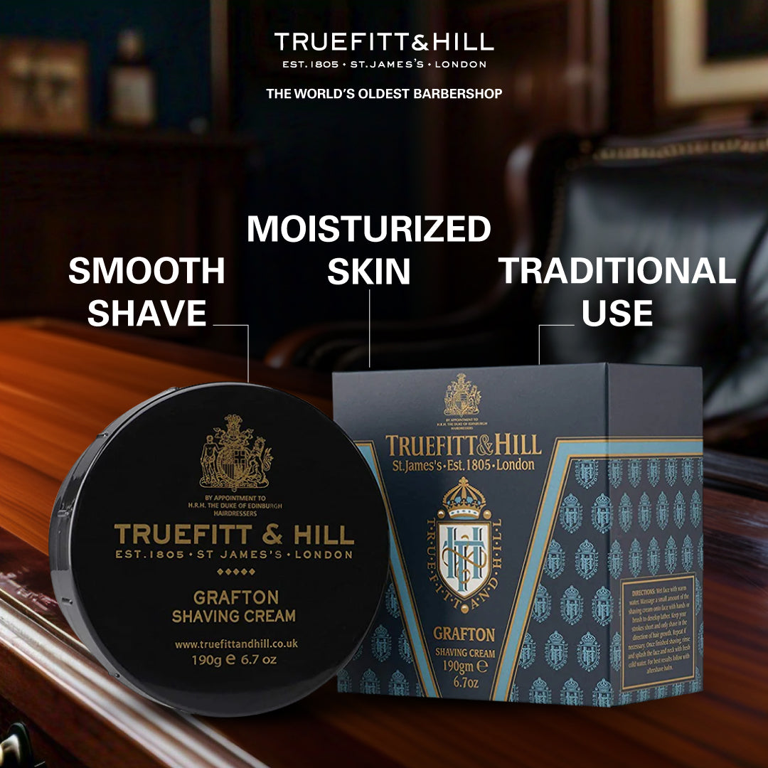 Truefitt & Hill Grafton Shaving Cream Bowl for Men 190gm - Truefitt & Hill India