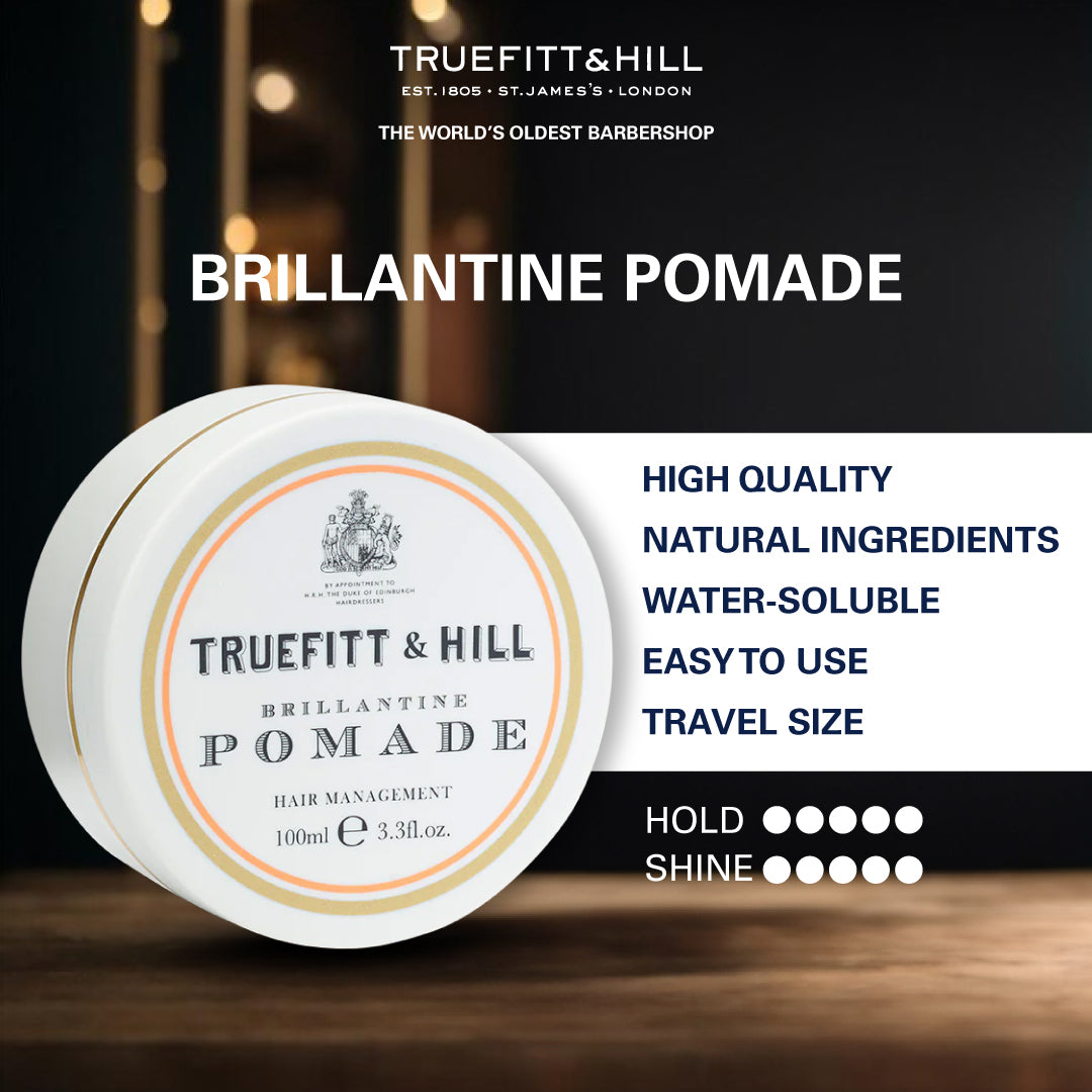 Truefitt & Hill Brilliantine Pomade Hair Styling Gel for Men 100gm - Truefitt & Hill India