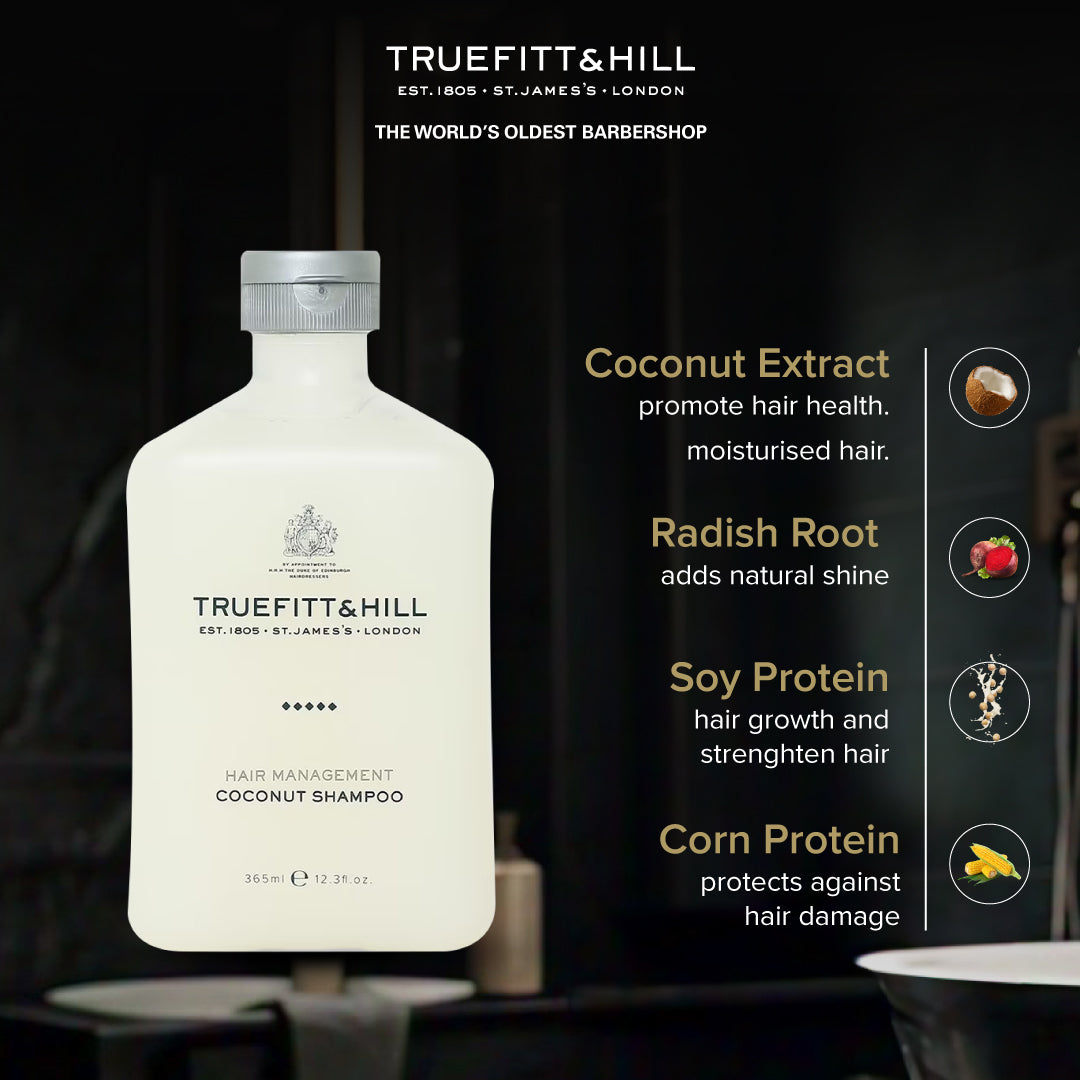 Truefitt & Hill Hair Management Coconut Shampoo for Men 365ml - Truefitt & Hill India
