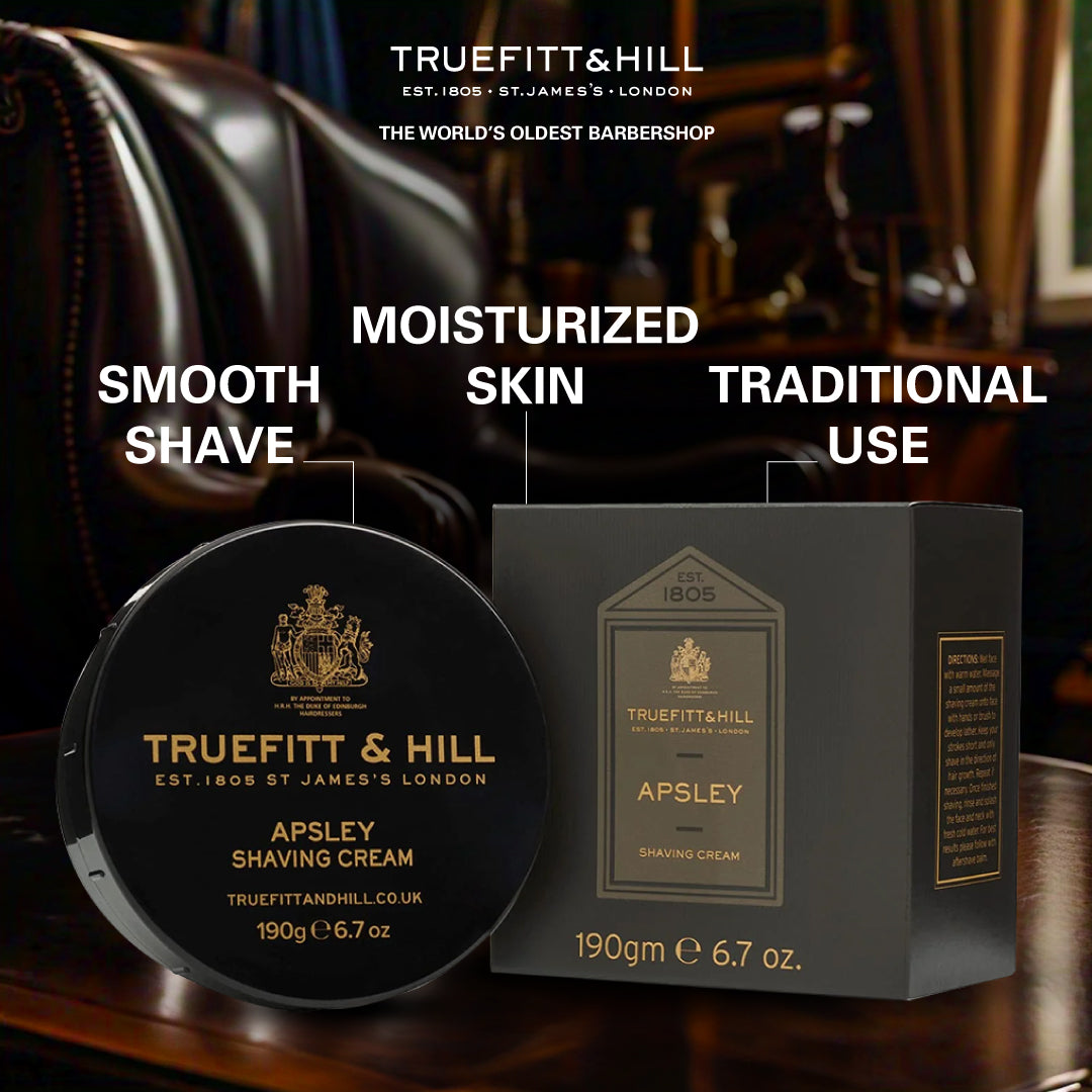 Truefitt & Hill Apsley Shaving Cream Bowl for Men 190gm - Truefitt & Hill India