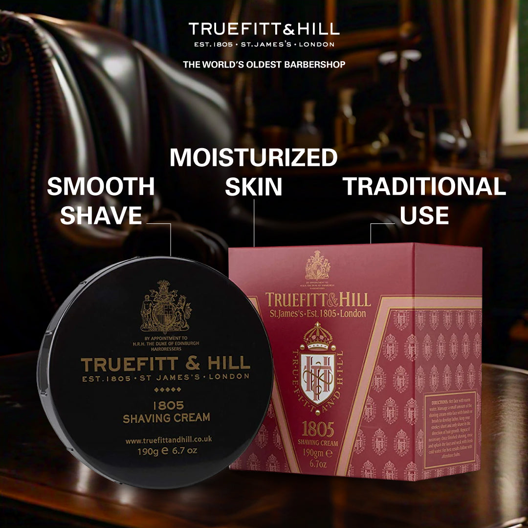 Truefitt & Hill 1805 Shaving Cream Bowl for Men 190gm - Truefitt & Hill India