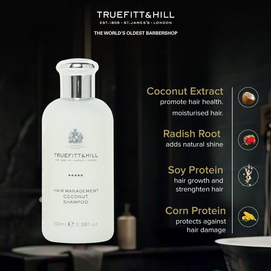 Truefitt & Hill Hair Management Coconut Shampoo for Men 100ml - Truefitt & Hill India