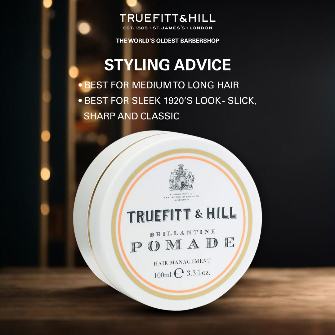 Truefitt & Hill Brilliantine Pomade Hair Styling Gel for Men 100gm - Truefitt & Hill India