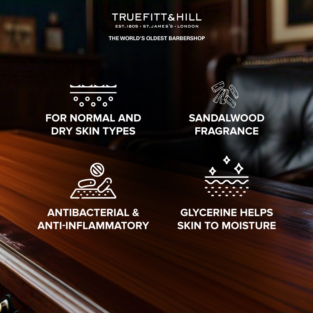Truefitt & Hill Sandalwood Luxury Shaving Soap in Wooden Bowl  for Men 100gm - Truefitt & Hill India