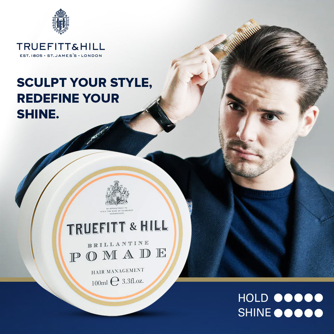 Truefitt & Hill Brilliantine Pomade Hair Styling Gel for Men 100gm - Truefitt & Hill India
