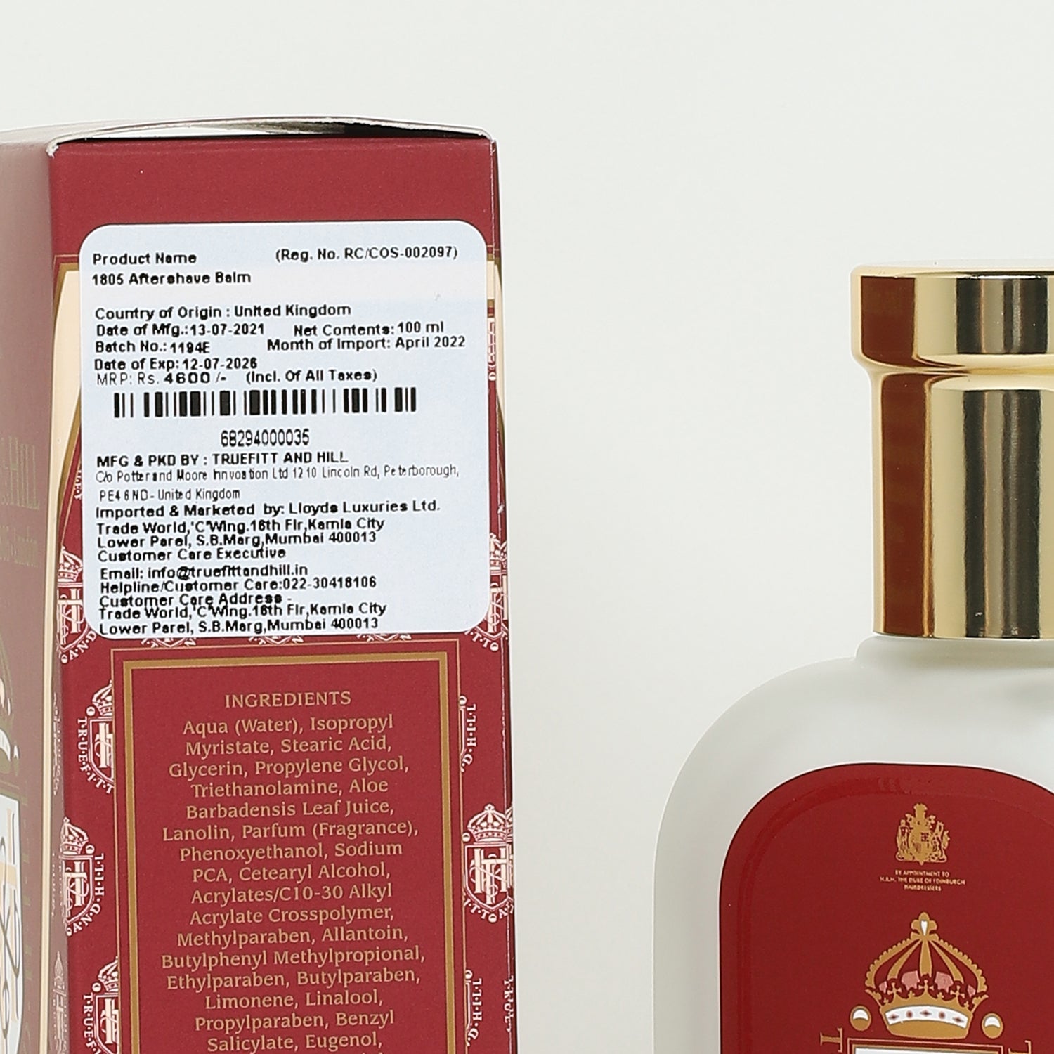 Truefitt & Hill 1805 Aftershave Balm for Men 100ml - Truefitt & Hill India