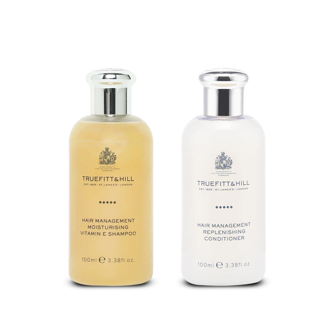 Truefitt & Hill Luxury Hair Care Gift Set | Vitamin E Shampoo 100 ml & Replenishing Conditioner 100 ml