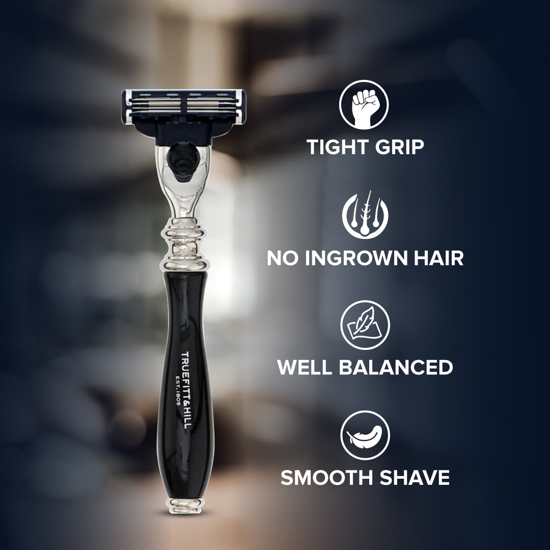 Truefitt & Hill Faux Horn Fusion Shaving Razor Chrome Wellington - Truefitt & Hill India