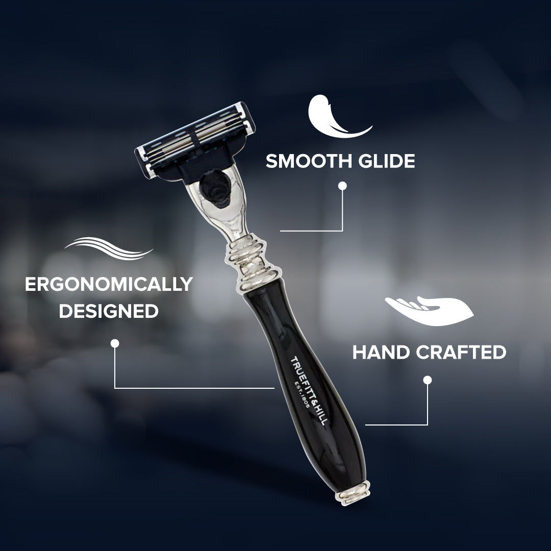 Truefitt & Hill Faux Horn Fusion Shaving Razor Chrome Wellington - Truefitt & Hill India