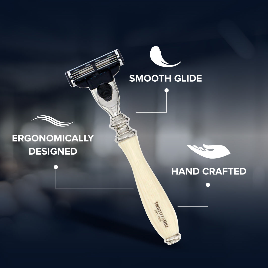 Truefitt & Hill Faux Horn Fusion Shaving Razor Chrome Wellington - Truefitt & Hill India