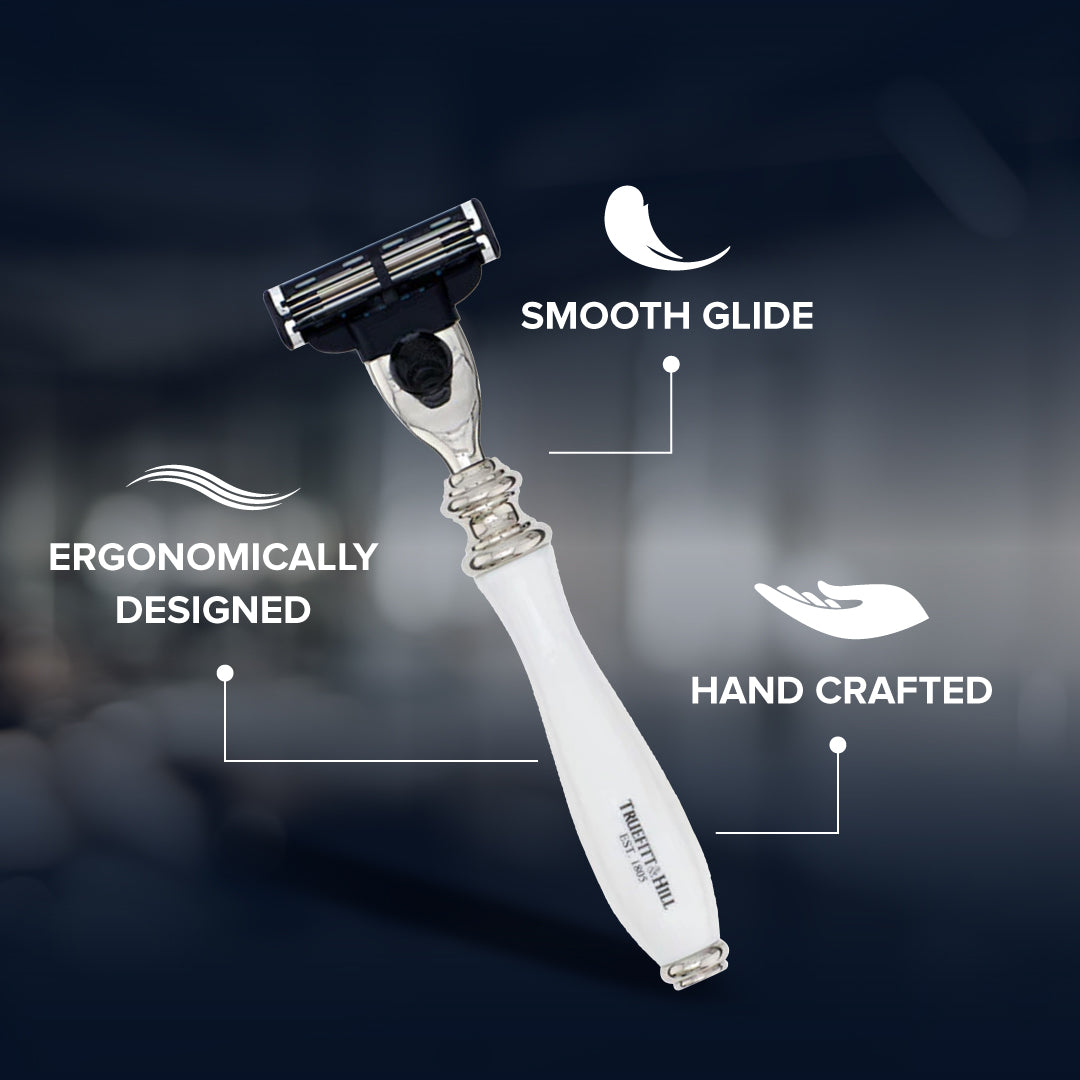 Truefitt & Hill Faux Horn Fusion Shaving Razor Chrome Wellington - Truefitt & Hill India