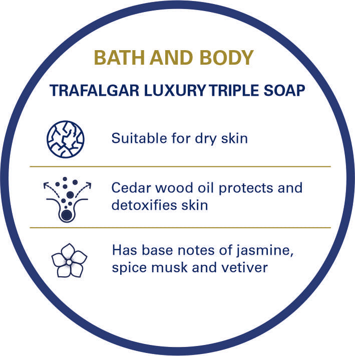 Truefitt & Hill Trafalgar Men's Bath & Body Soap 3x150gm - Truefitt & Hill India