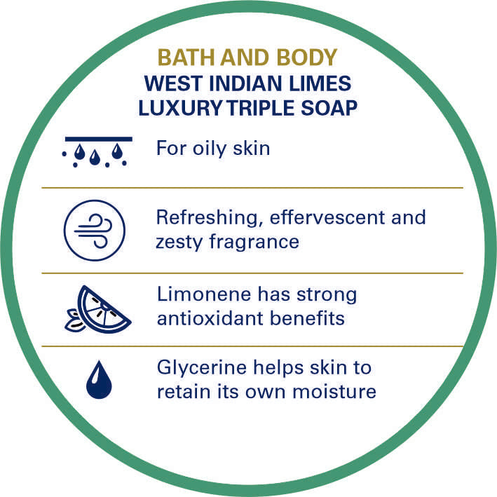 Truefitt & Hill West Indian Lime Men's Bath & Body Soap 3x150gm - Truefitt & Hill India